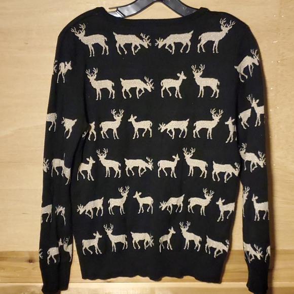 Forever 21 metallic yarn deer crewneck sweater - Picture 3 of 5